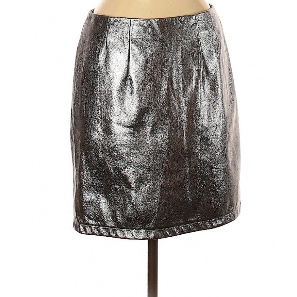 H&M pewter pleather skirt sz 12